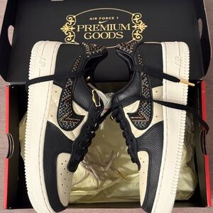 Nike x Premium Goods Air Force 1 SP The Sophia Women's Black Beige Beaded